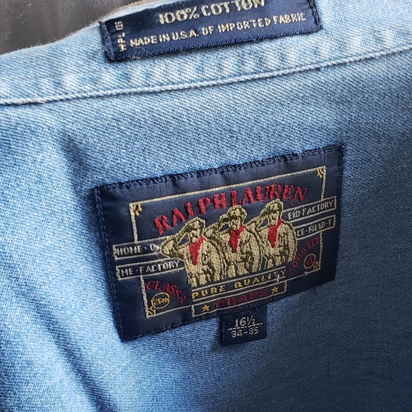 Vtg Ralph Lauren Chaps Khaki Casual Button Down - Picture 2 of 4